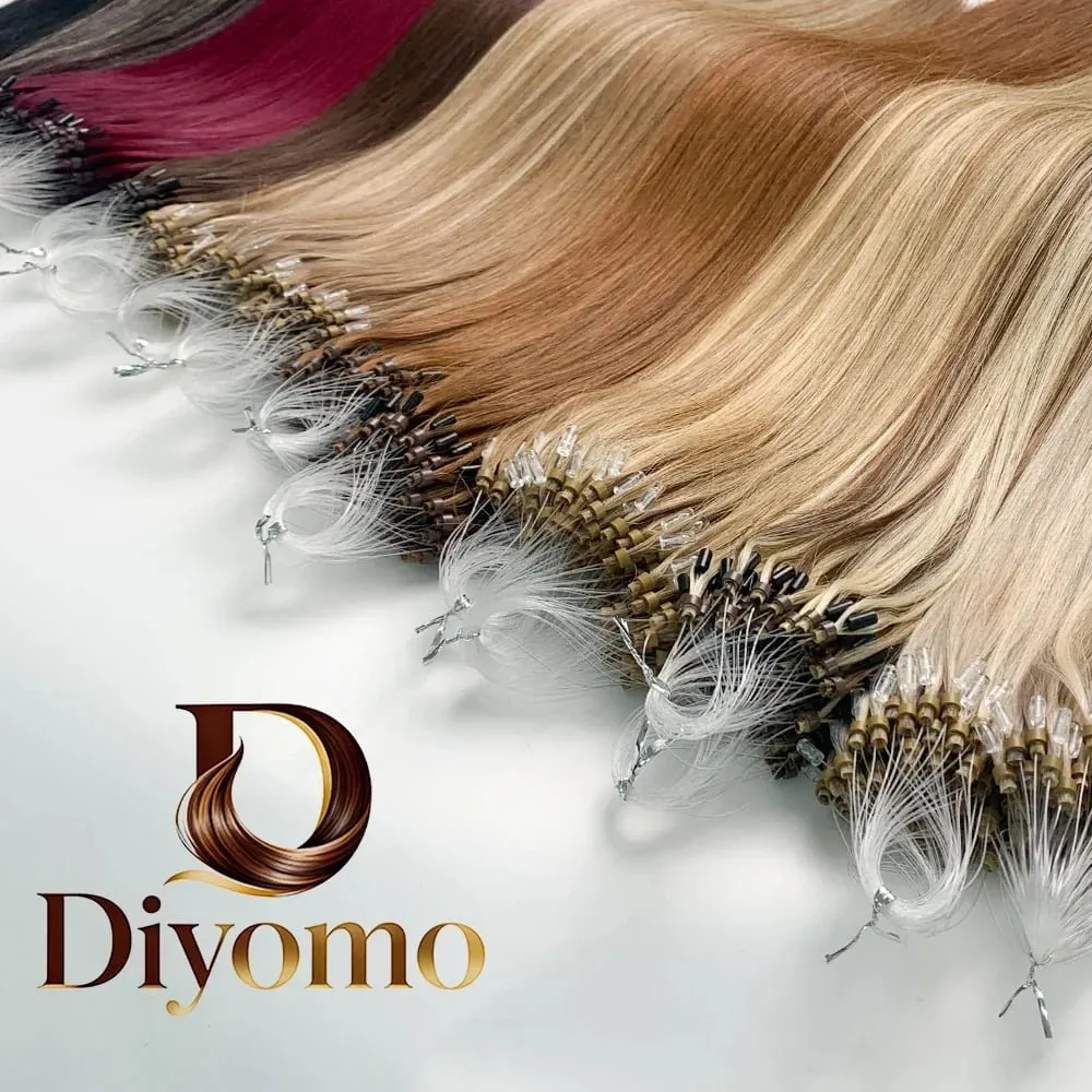 Remy Human Hair Extensions 14-24 Inch Micro Loop Ring Attachment Micro Bead Natural Looking DIY Hair Extension — image 1