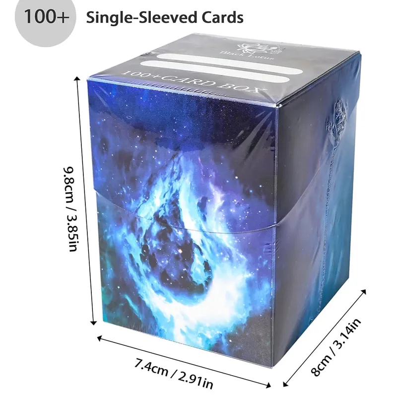 100+ BASIC LANDS Plastic Trading Card Box Holds Double-Sleeved Cards TCG/CCG Storage Card Deck Case for MTG/YGO With Two Divider — image 6