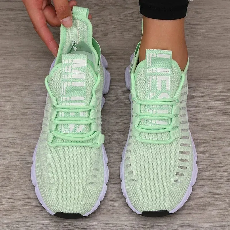 Women's Sports Shoes Mesh Lightweight Soft Sole Jogging Strap Breathable Fashion Sports Walking Casual Tennis Flat Shoes for Men — image 5
