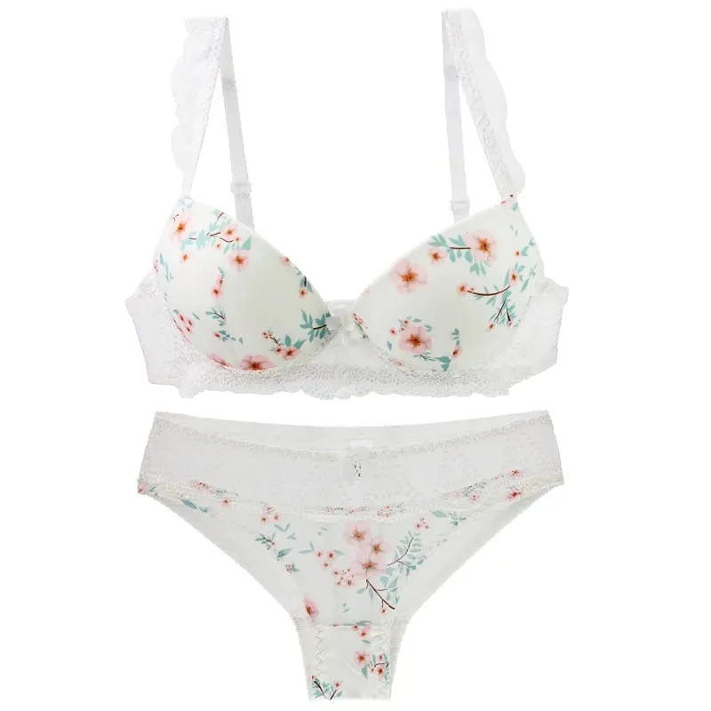 2023 Bagong Sexy Ladies Bras Set Para sa Big Boops BCDE Cup Bow Floral Underwear Black Beige Blue Red White Lace Women Lingerie — image 11