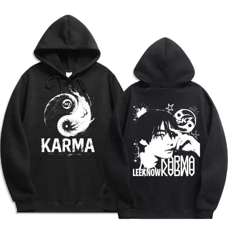 KPOP's fourth album KARMA printed men's hoodie FELIX HAN BANGCHAN CHANGBIN HYUNJIN LEE fashion hoodie — image 5