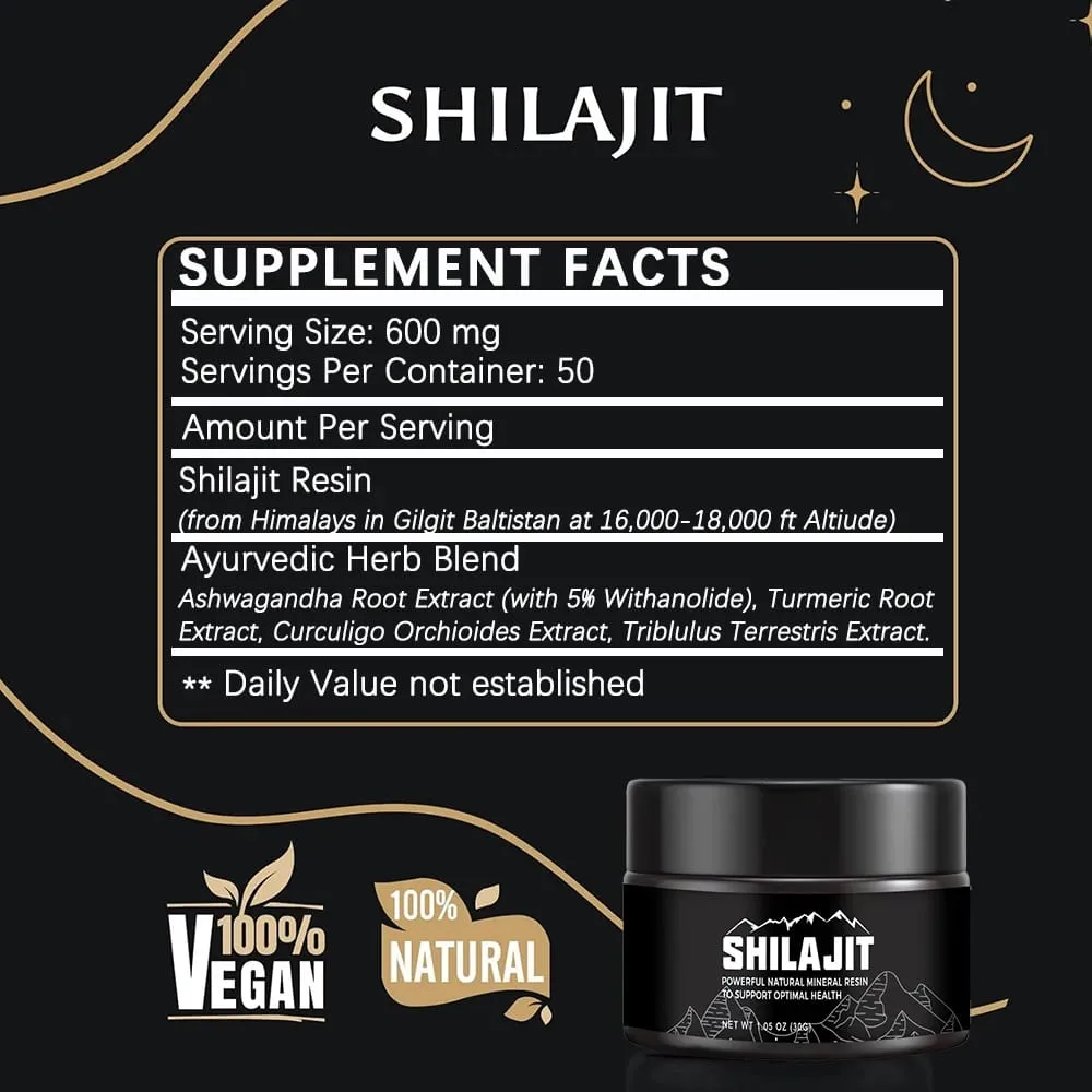Shilajit puro siberiano original com ácido fúlvico e minerais residuais e gel de suplemento de ácido húmico 85+ para energia e sistema imunológico — image 3