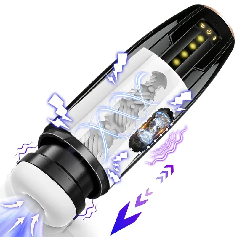 Copo masturbador masculino automático vibratório telescópico sucção bolso buceta boquete masturbação brinquedo sexual para homens adultos suprimentos — image 1
