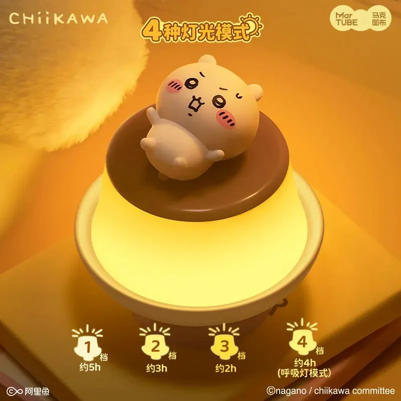 Chiikawa Pudding Lamp Kawaii Hachiware Usagi Desktop Ornament Toy Birthday Gift Anime Fans Bedroom Bedhead Atmosphere Lighting — image 3