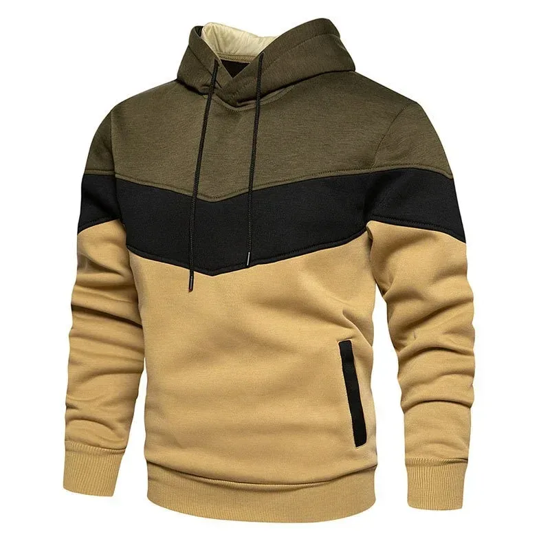Spring Autumn Fashion splicing Men's Hoodies long sleeve Casual Hoodies Sweatshirts Sweatshirt men tops Pullover