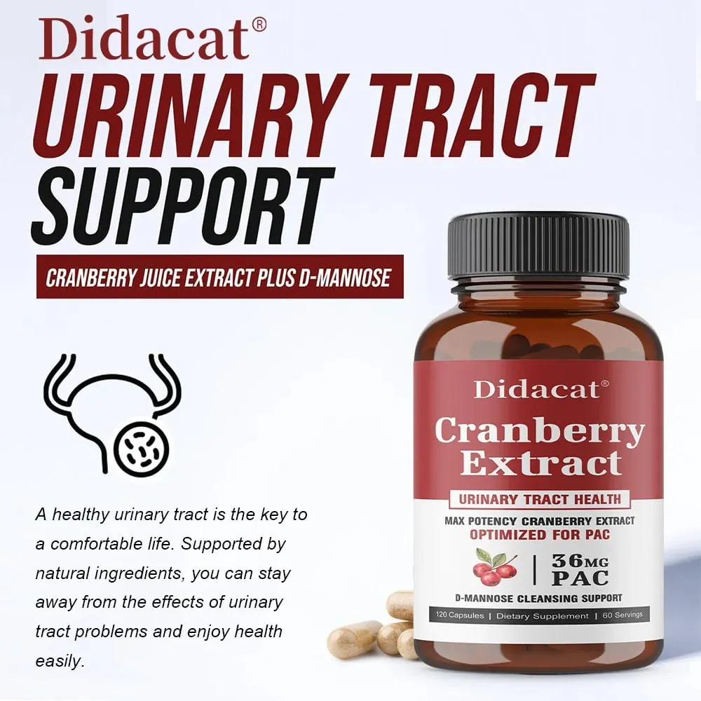 36 mg PAC from Superior Cranberry Juice Extract - Plus D-Mannose Supports Urinary Tract Health Cranberry Capsules for Women — image 2