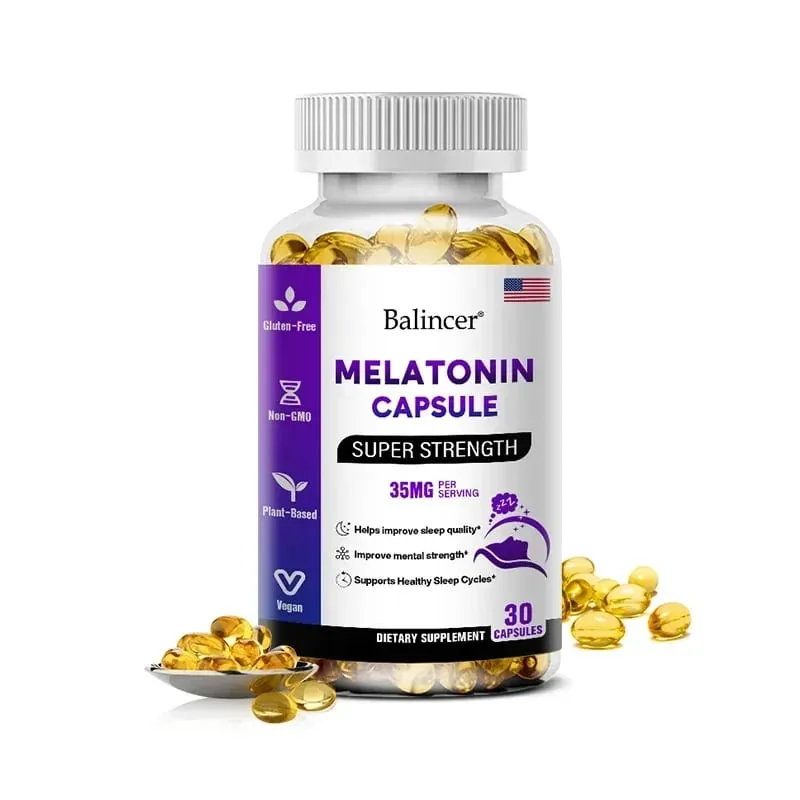 Contém 35 mg de melatonina em cápsulas - Melhora a insônia, promove a qualidade e o estado de alerta do sono, ajuda a dormir profundamente 120 cápsulas — image 8
