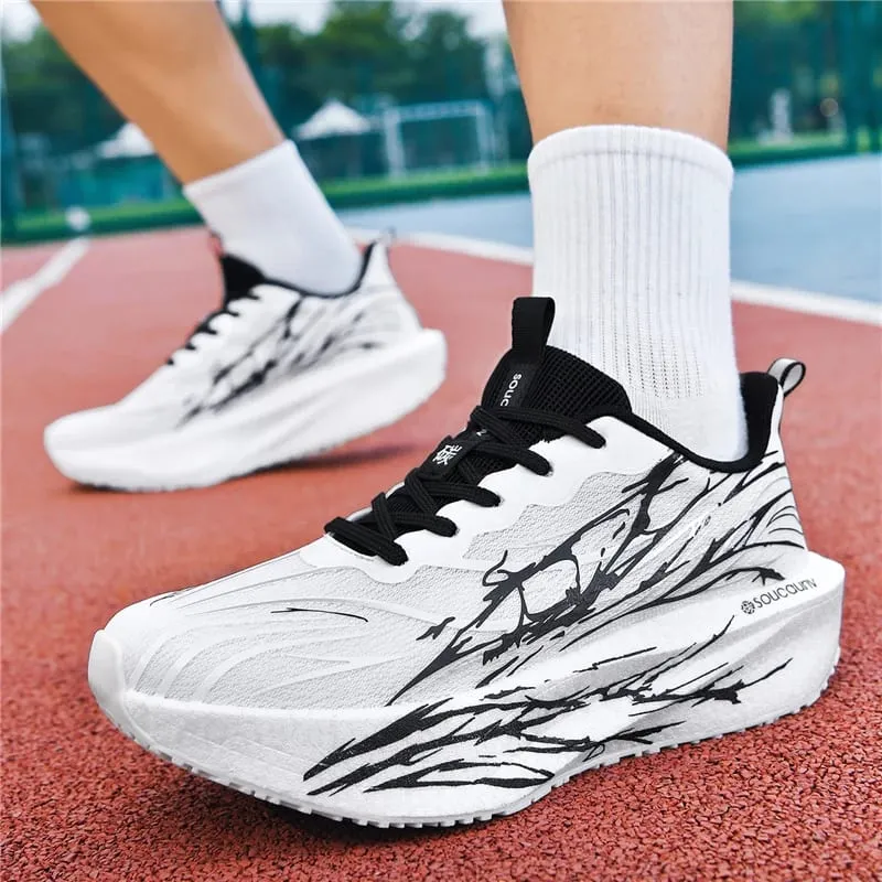 Lightweight Running Men's Sneakers Carbon Board Speciality Marathon Sports Walking Shoes Male Women's Athletic Nonskid Sneakers — image 3