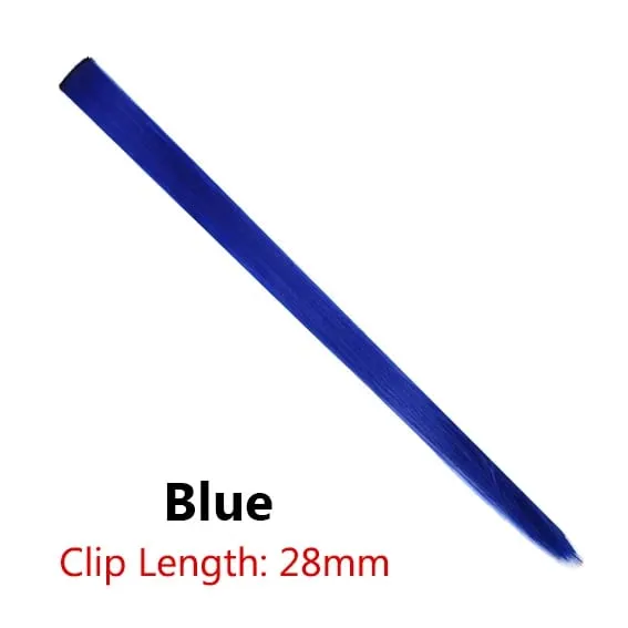 12 Colors Straight Curly Hair Synthetic Hairpieces Clip-In One Piece Pure Color Synthetic Hair Extension Pieces — image 10