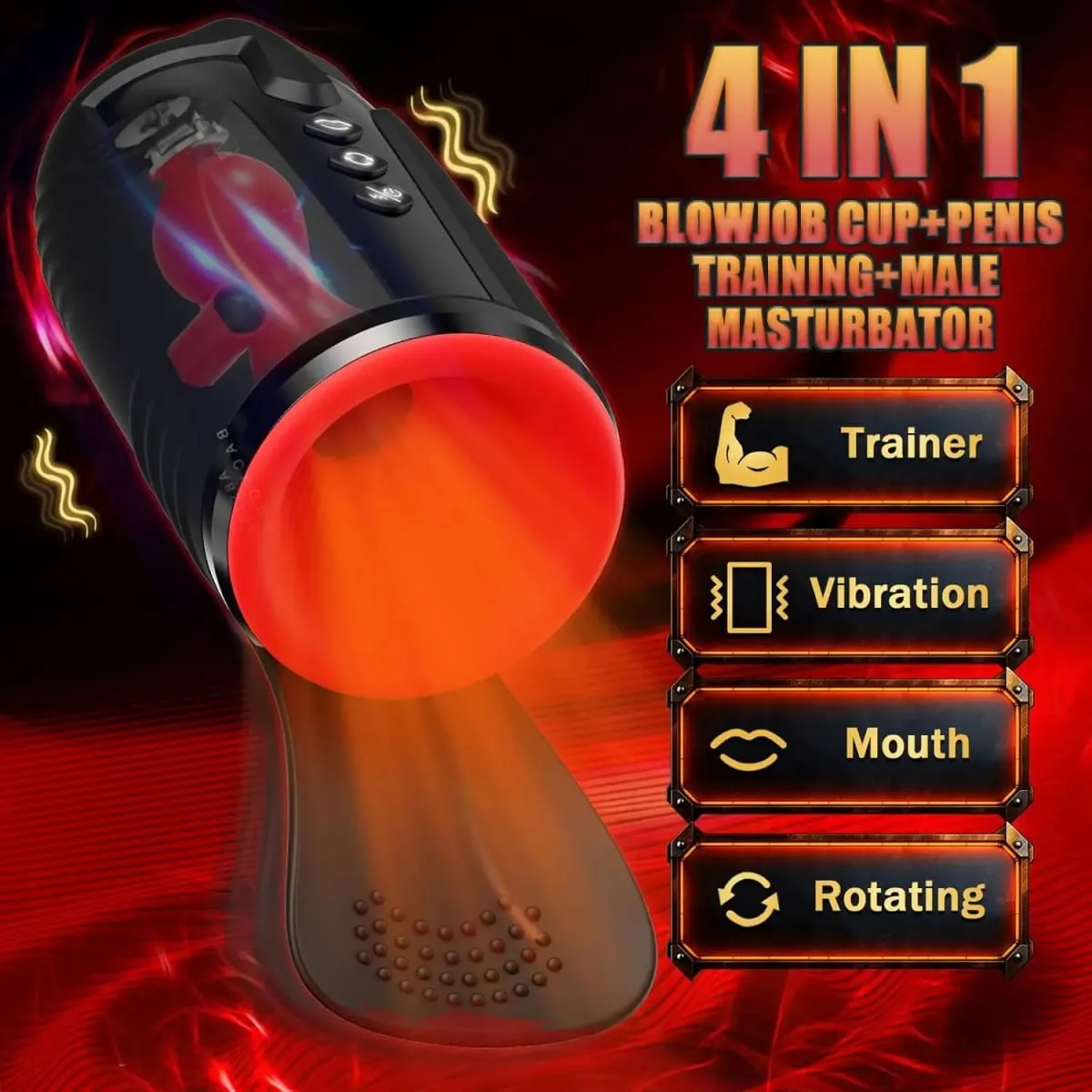 Manlig Onanist Penis Träning Vibrator Glans Massage Testikelstimulator Fördröjning Stamina Trainer Avsugning Maskin Sexleksak för män — image 2