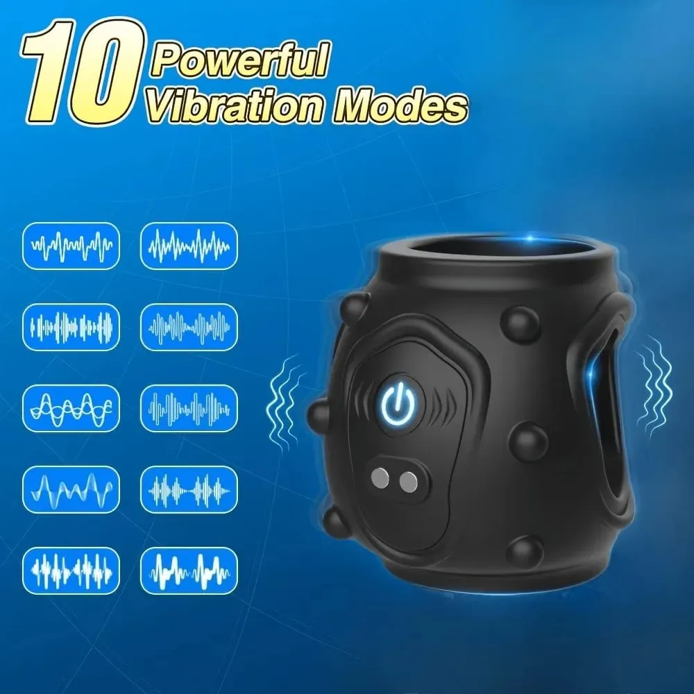 Penis Sleeve Vibrator Testicles G Spot Pleasure Stimulator Delayed ejaculation Cock Ring Erection Extender Sex Toys Men Device — image 2