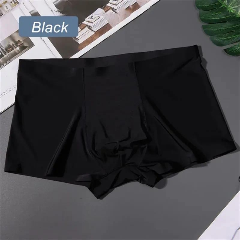3PCS Mataas na Kalidad ng Panlalaking Ice Silk na Kasuotang Panloob sa Tag-init na Manipis Makahinga na Seamless na Panty Sexy na Panlalaking Panloob na Plus Size — image 13