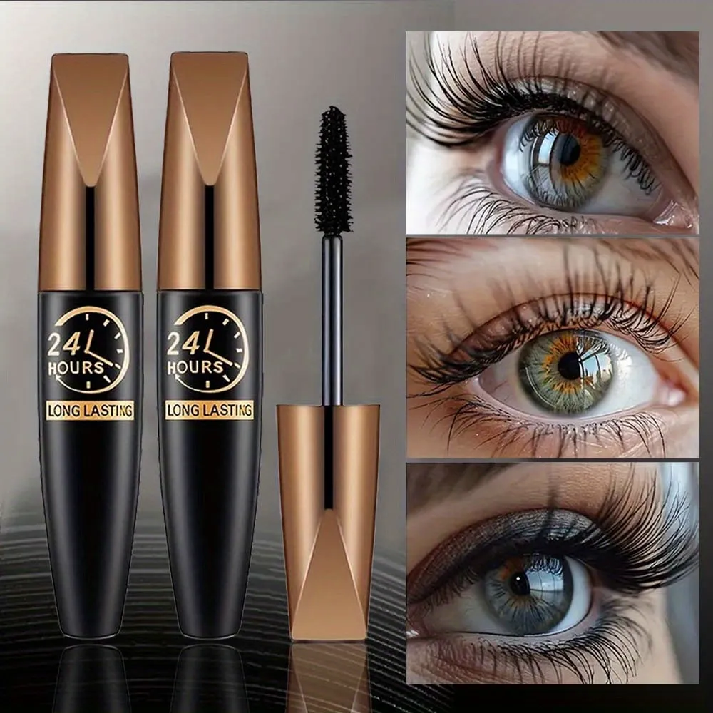 2pcs/set 8D Curling Waterproof Mascara Long Lasting Fiber Formula Boosts Lash Volume & CurTravel-friendly Design Eye Makeup — image 2