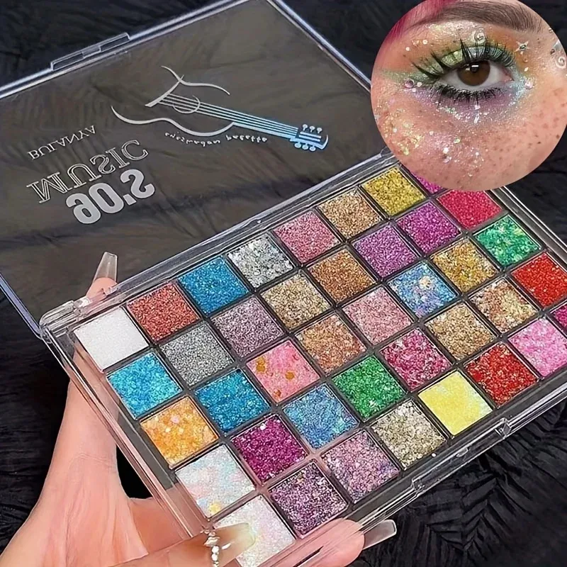 40 Colors Eyeshadow Palette - Matte & Glitter Eye Makeup High Pigmentation Blendable Creamy Texture Long-Lasting Eye Makeup — image 3