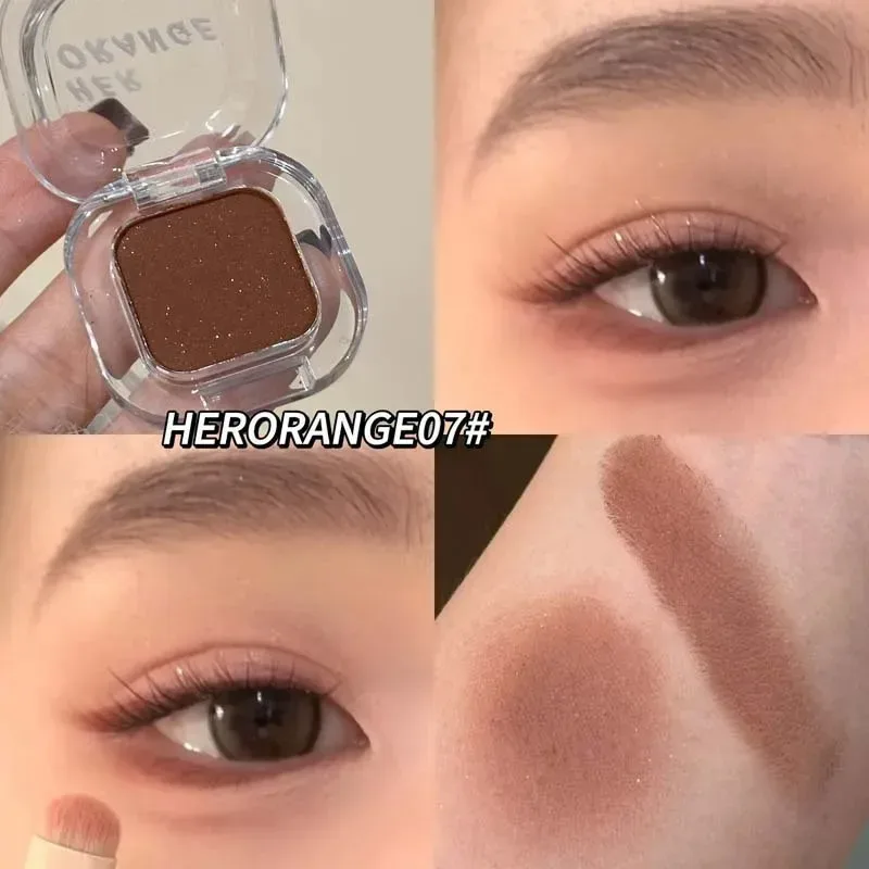 Red Brown Monochrome Eyeshadow Eyeliner Powder Palette Silky Matte Coral Red Lying Silkworm Eyeliner Waterproof Aegyo-sal Makeup — image 10