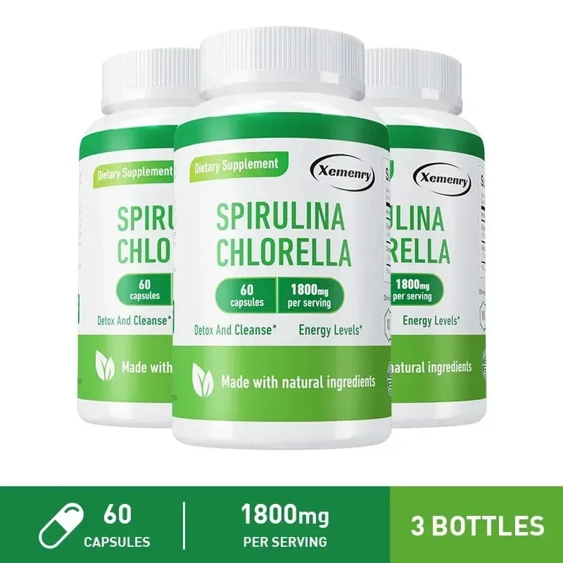 Spirulina Chlorella Capsules - Supports Cardiovascular and Immune System Health Powerful Antioxidant — image 11