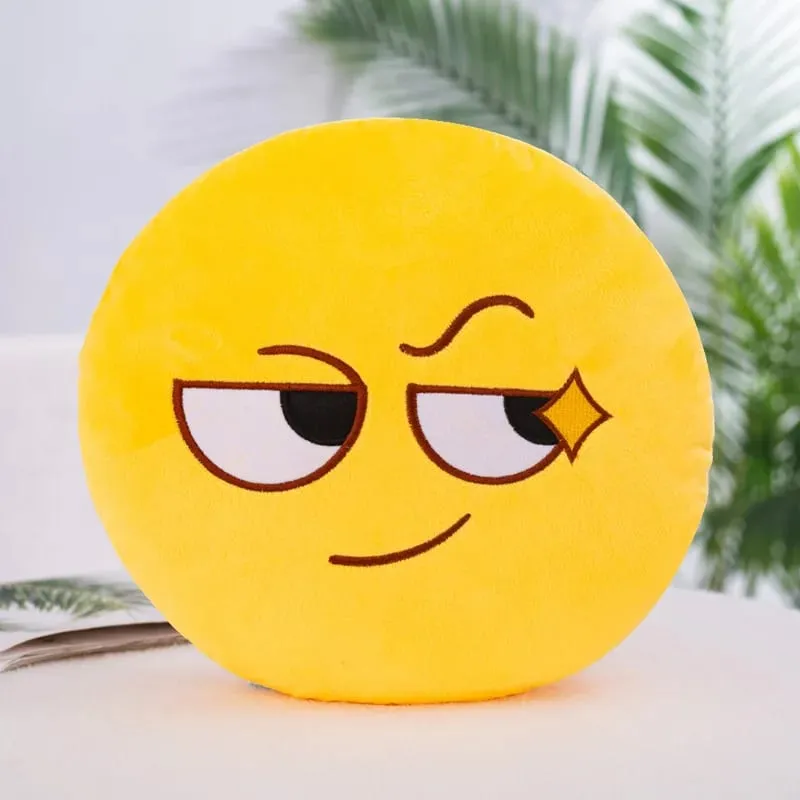 32cm Meme Emoji Smiley Face Plush Pillow Super Cute Soft Hugging Pillow for Sleeping Rest And Cushion - Toy Gift — image 3