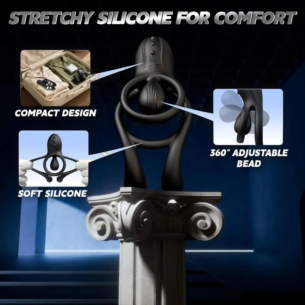 Vibrating Cock Ring for Men Remote Control Penis Ring Ejaculation Delay Chastity Cage Clitoris Stimulation Sex Toy for Couples — image 3