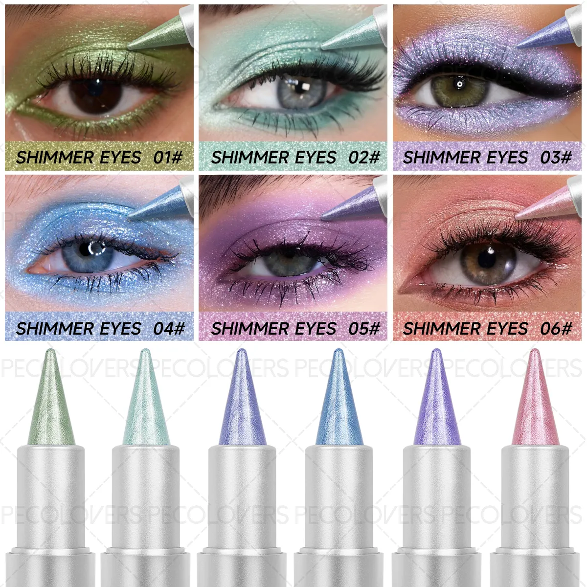 1 Pc Monochromatic Glitte Shiny Eyeshadow Pen & Eyeshadow Stick Beautiful Eye-cathing Eye Makeup Look Perfect Gifts — image 2