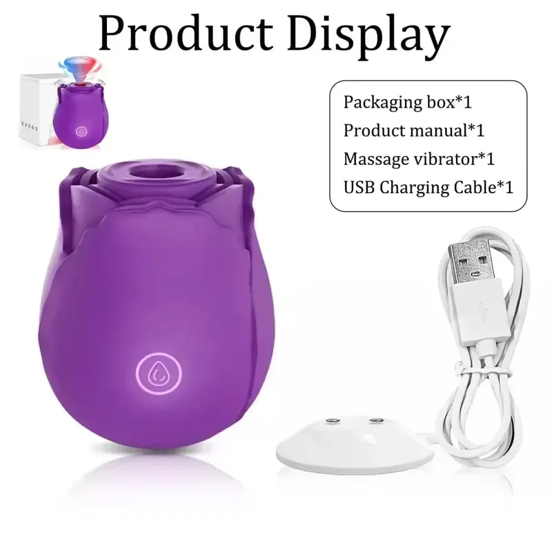 Rose Shape Sucking Vibrator Clitoris Stimulator Vacuum Nipple Oral Massager Female G Spot Vagina Adult Sex Toys for Women