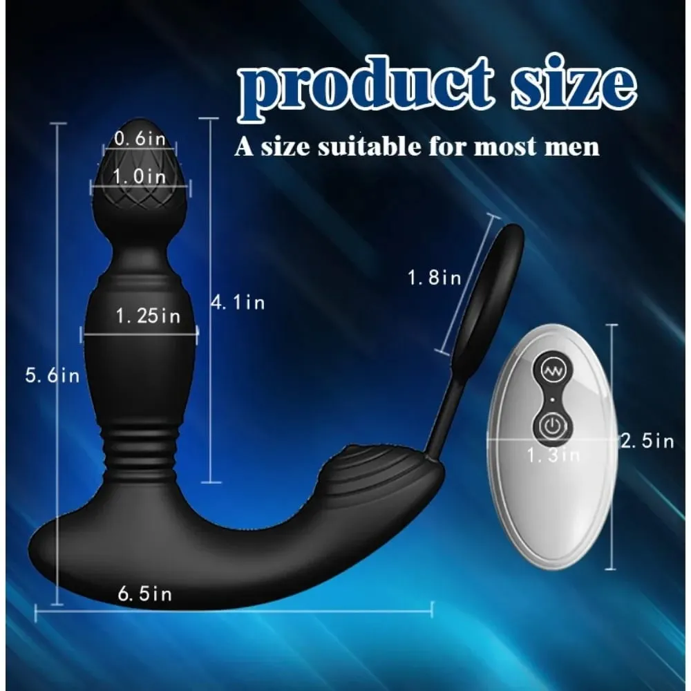 APP Control Vibrator para sa Mga Lalaki Male Thrusting Vibartor Prostate Massager Delayed Ejaculation Cork Ring Butt Plug Sex Toy para sa Pang-adulto — image 4