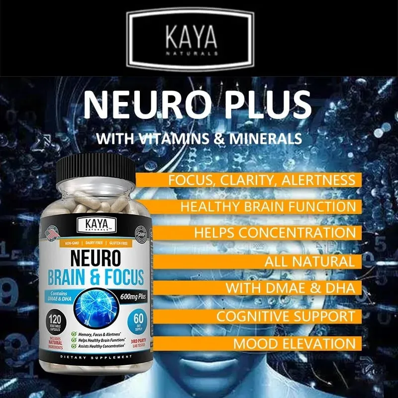 Nootropic Brain Booster Capsules - Vitamins Memory Concentration Clarity & Cognitive Performance Support Stress Relief — image 3
