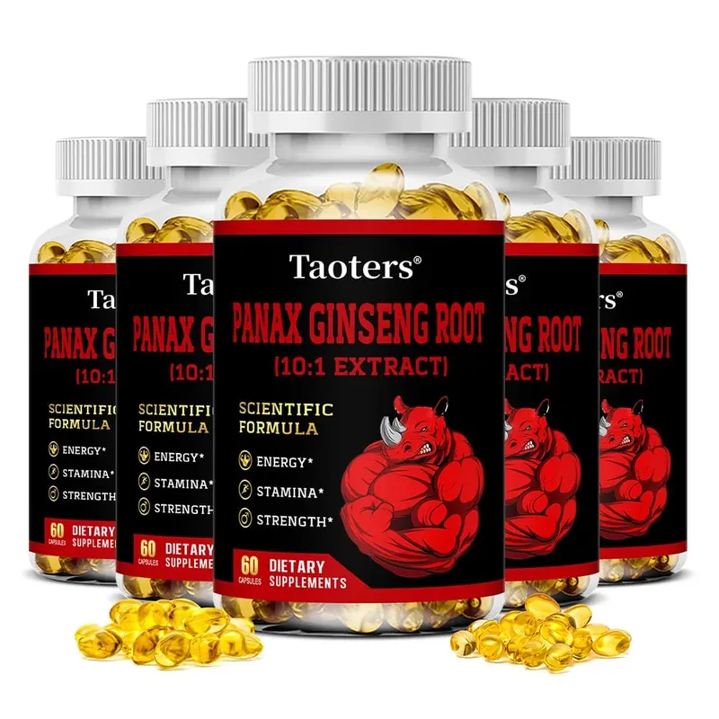 Panax Ginseng Root Capsules - Ashwagandha Extract Supplement Provides Energy Muscle Strength for Adults — image 11