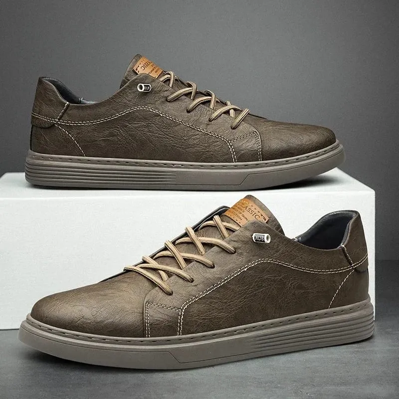 Brand Italian Genuine Leather Casual Shoes Men's Oxford Outdoor Black Jogging Shoes Men's Office Dress Shoes Big Size:36-47 — image 3