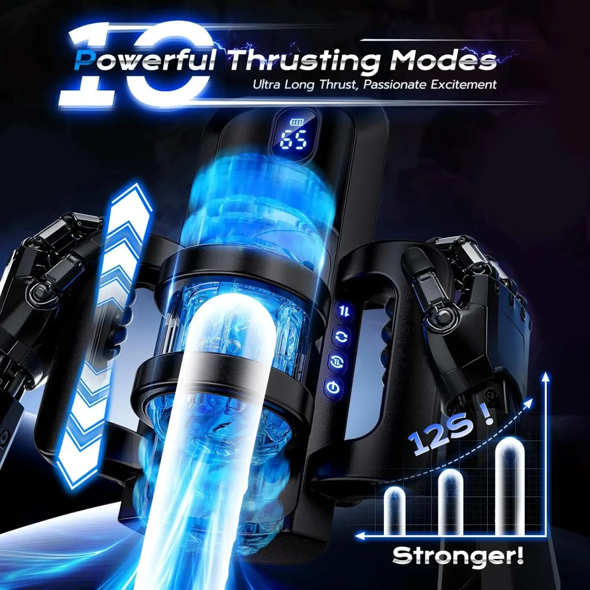 2026 New Automatic 12cm Thrusting Rotating Handle Phone Stand Male Mastusbafor Cup Pocket Puzzy Blowjob Machine Sex Toys For Men — image 3