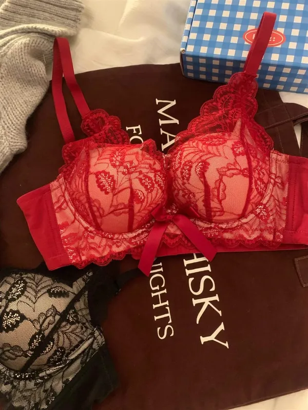 Žhavá prodejná bezdrátová krajková podprsenka Ženy Malé poprsí Silné vycpávky Push Up Lift Anti Sage Boční podpora Sexy spodní prádlo 32‑38 AB — image 17
