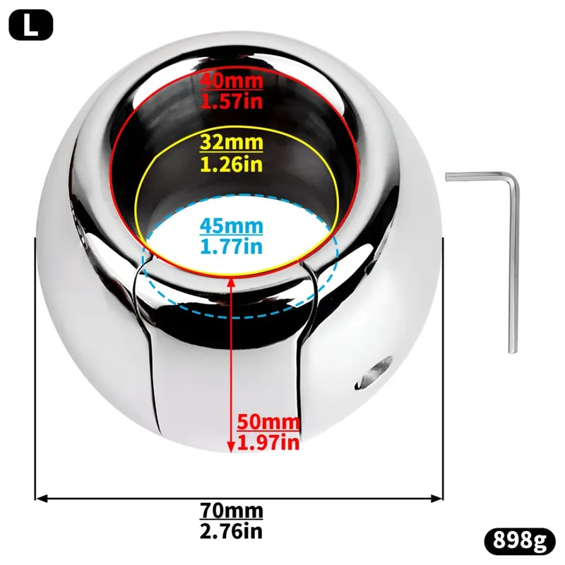 Metal Weight Screw Lock Penis Ring Scrotum Pendant Ball Stretcher Testis Cock Ring Penis Restraint SM Sex Toys For Men Gays — image 9
