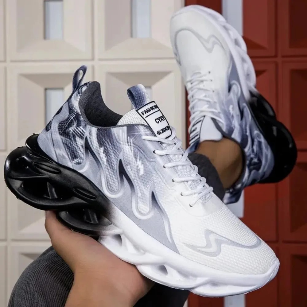 Men's Casual Sports Shoes Breathable Lightweight Flame Print Sports Shoes Summer Outdoor Tennis Running Hiking Shoes for Men — image 5