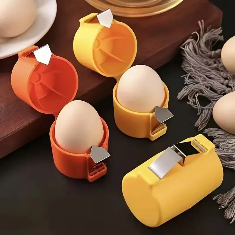 2pcs Egg Separator & Peeler - Quick & Easy Manual Egg Separator with Blades Non-Slip Base Compact Design for Home Cooking Bak — image 4