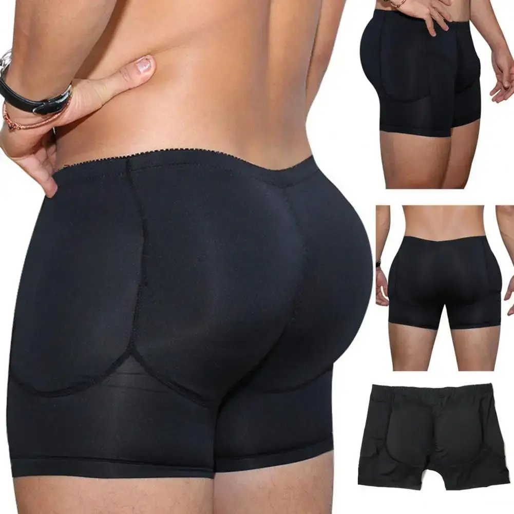 Sexy falso bunda acolchoada boxers homens cuecas almofada de enchimento shapewear bunda grossa levantada natural boxers roupa interior levantador de bunda — image 8
