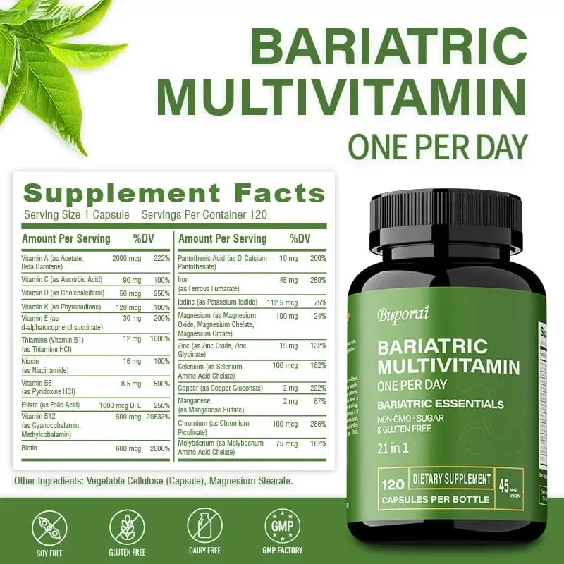 Bariatric multivitamintillskott - Innehåller 21 vitaminer och mineraler för att främja övergripande hälsa och bibehålla energinivåer — image 3