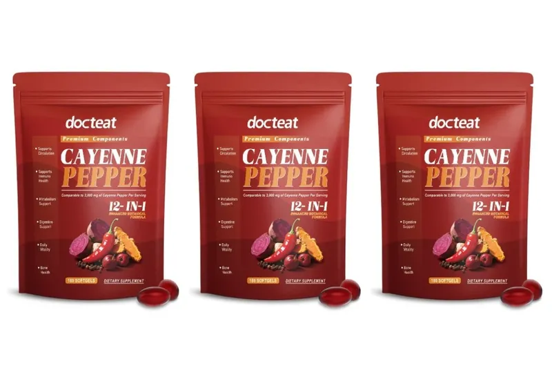 Cayennepeppar softgels med chilipepparfröolja berberin och vitamin E stöder normal matsmältningsetabolism och immunhälsa — image 9