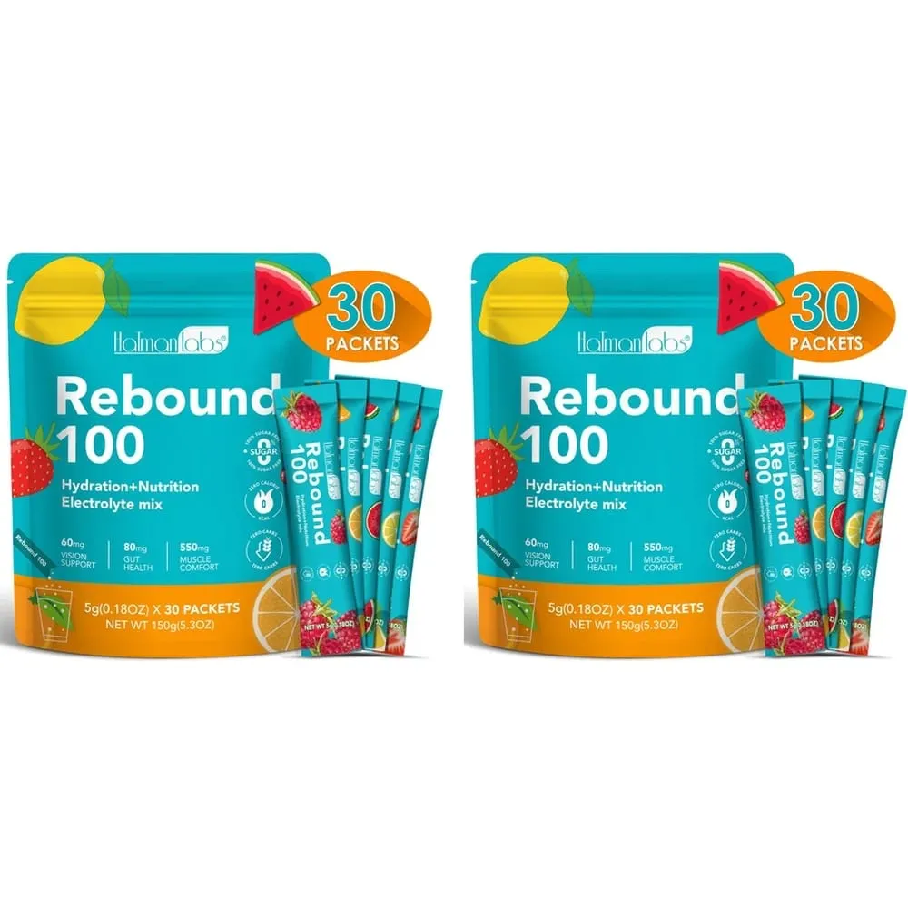 Rebound 100 elektrolitpor a hidratáló izmok komfortérzetéért nulla cukorral és kalóriatartalmú energiaital keverékkel edzésekhez 30 Count — image 8