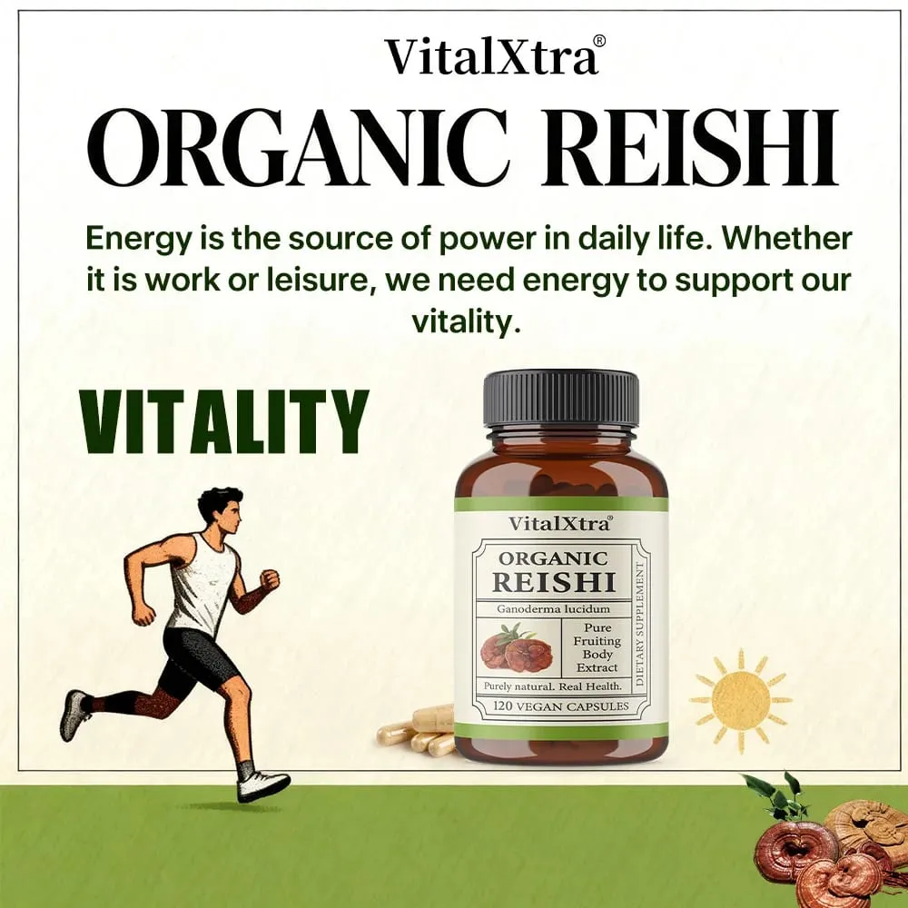 Reishi Mushroom Capsules 1000mg Ganoderma Lucidum Supports Immune Health Relaxation Sleep & Natural Energy Vegan Non-GMO — image 4