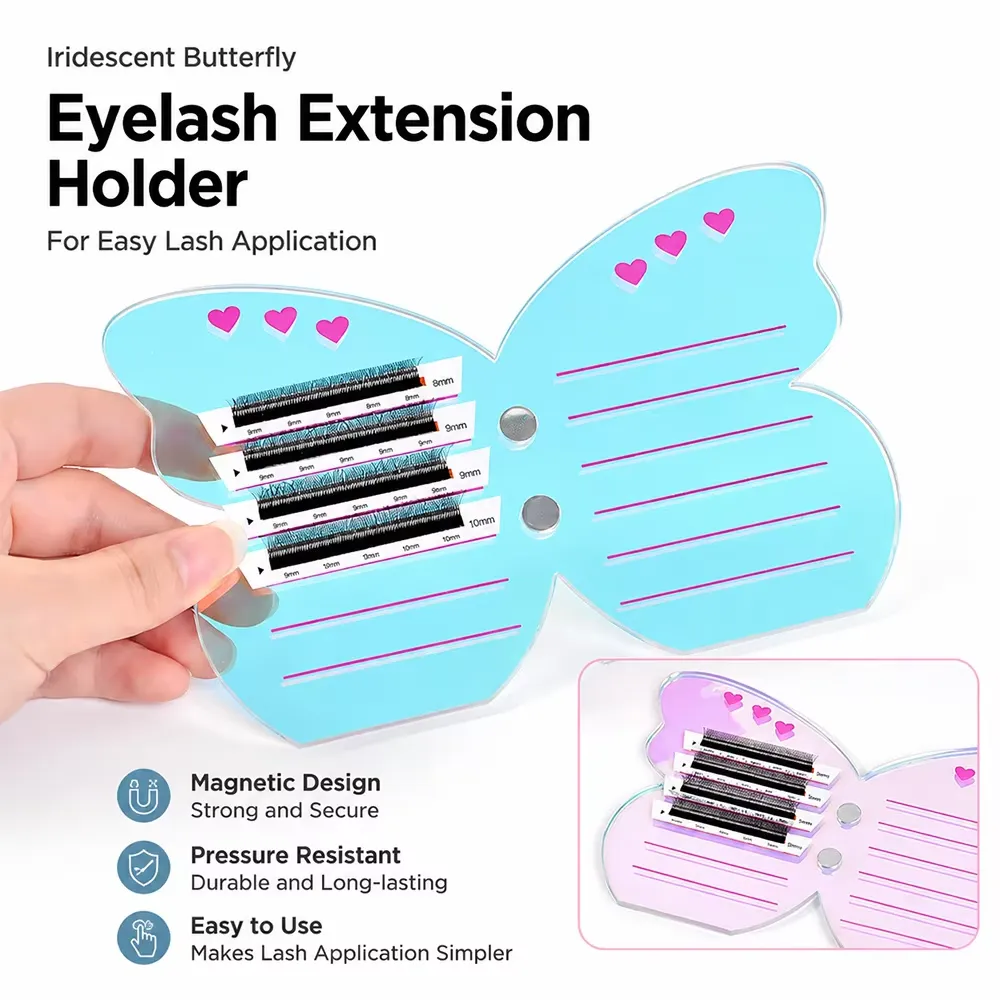 Eyelash Extension Tool Acrylic Grafted Eyelashes Holder Colorful Pallet With Magnetic Suction Scale Plate Lash Makeup Tools