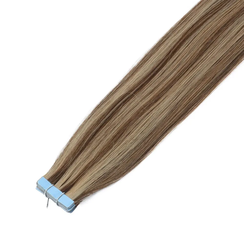 Tape in Hair Extensions Human Hair 12-22 Inch 30g 20pcs Skin Weft Seamless Tape in Real Remy Straight Hair for Women Daily Use