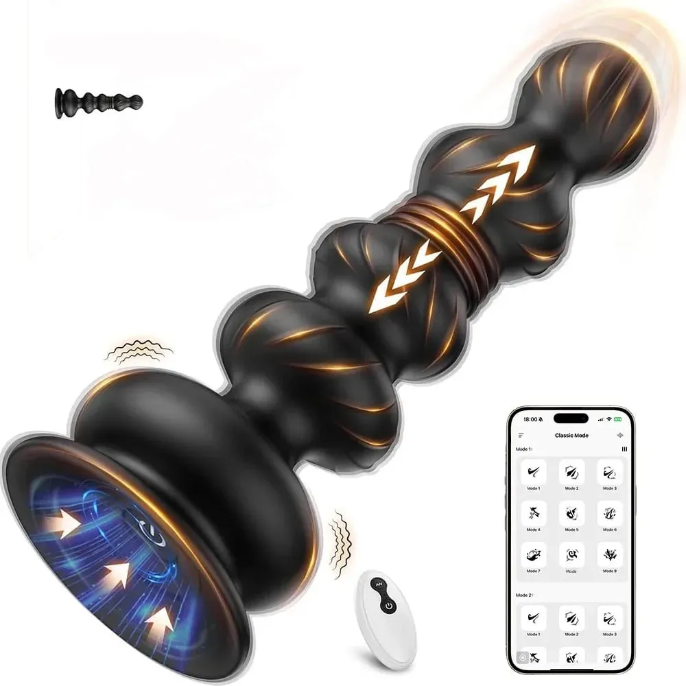 Thrusting Anal Beads for Men Prostate Massager Women Butt Plug Anal Vibrator Anal Balls Silicone Masturbator Adult Sex Toy — image 1