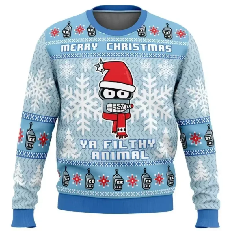 Bagong 2026 Maligayang Pasko Santa Claus 3D Printed Christmas Sweater Holiday Maligayang Pasko Autumn Round Neck Pullover Sweatshirt — image 12