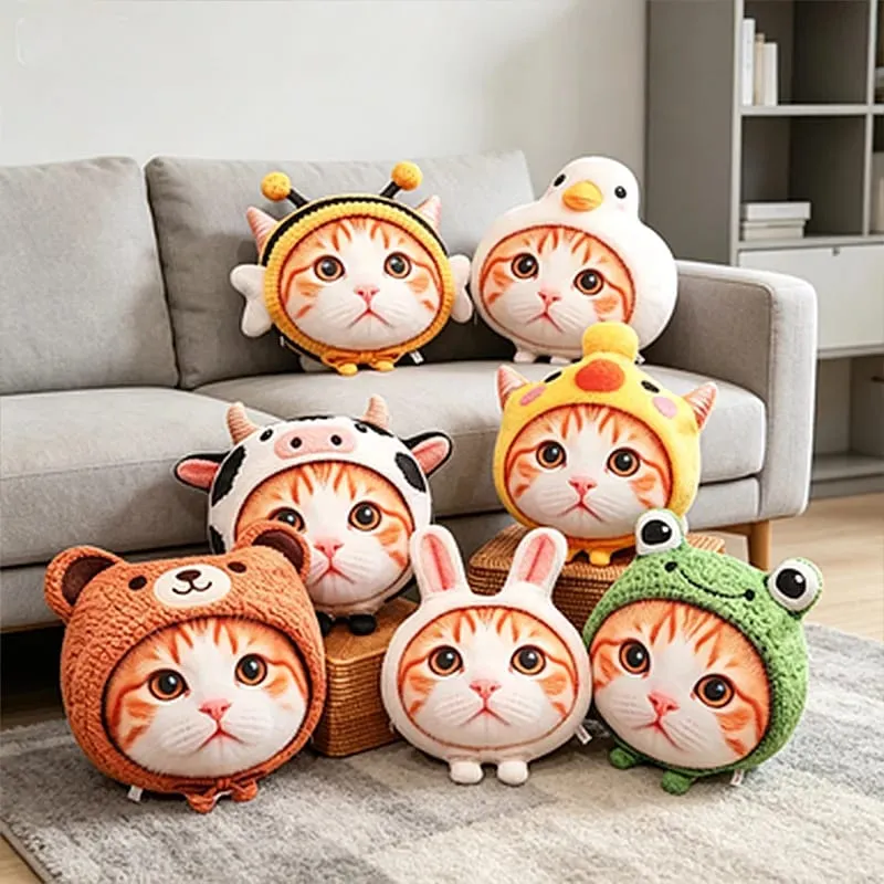 New 40cm Lifelike Animal Cat Plush Pillow 3D Printing Simulation Cat Plush Toy Stuffed Decor Gift Birthday Gifts Room Decoration — image 2