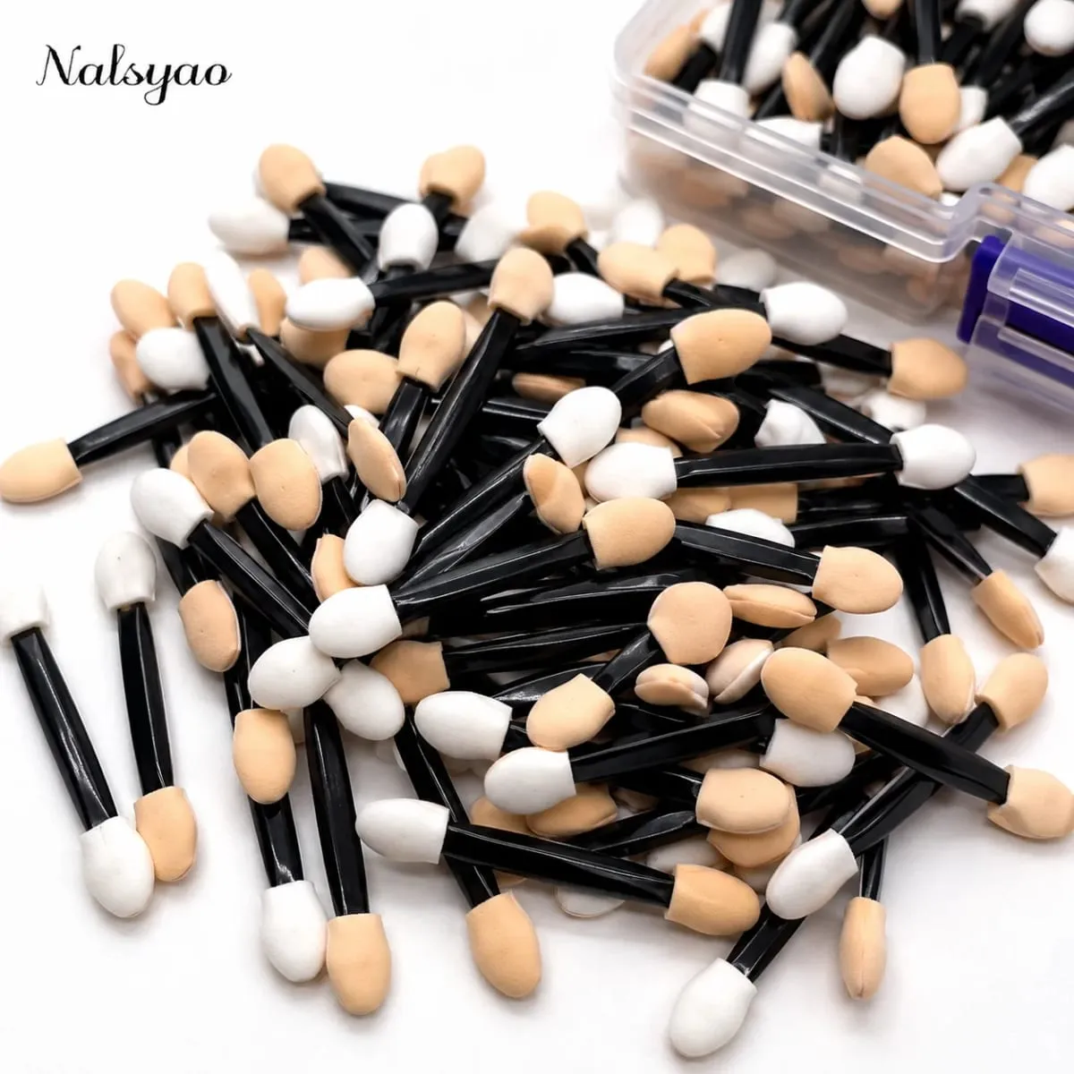 Applicator 50/100/200PCS Disposable Dual Sides Eye Shadow Sponge Applicators with Container Length Eyeshadow Brushes Makeup — image 6