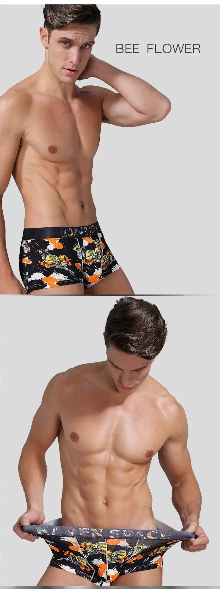 Atmungsaktive Herren-Boxershorts mit Eisseide-Aufdruck, modische Herrenhöschen, bequem, Calzoncillo Hombre — image 5