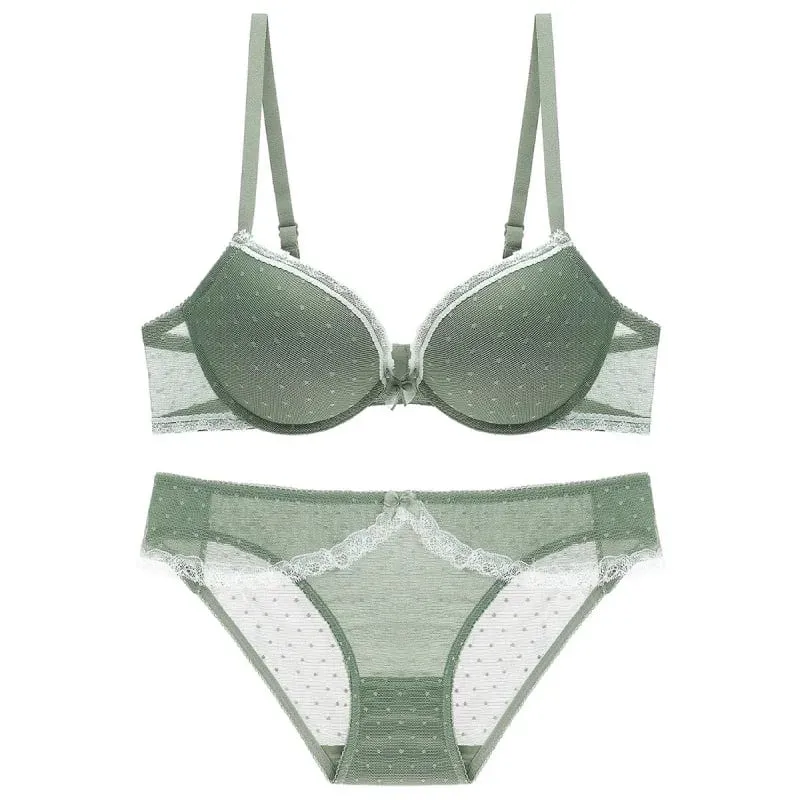 European and American Upper Support Top Thin Bottom Thick Cotton Cushion Steel Ring Push up Sexy Bra Lace Lingerie Bra Set — image 2