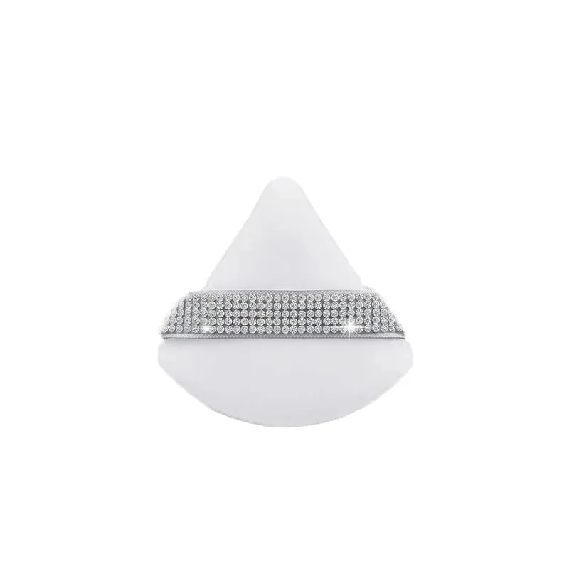 Diamond Triangle Velvet Setting Puff Ribbon Detail Powder Sponge Smooth Finishing Soft Puff for Loose Pressed Powder Application — image 13