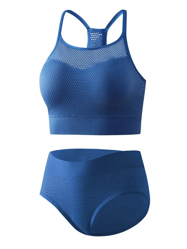 1XL-4XL 2PCS Bra Set Women Underwear Set Sexy Bralette Female Lingerie Ribbed Tops Seamless Wire Free Bra Panty