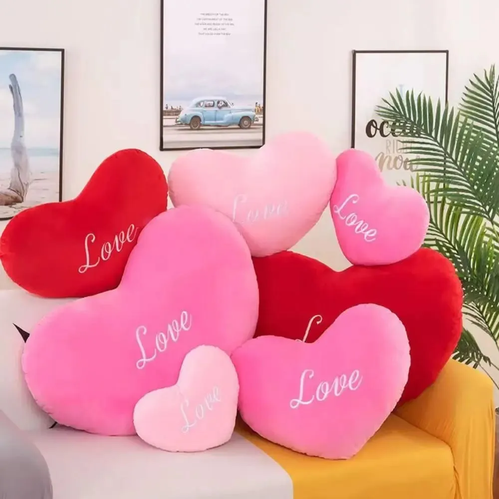 Hot Heart Shape Heart Plush Pillow Pink Color Valentines gift Soft Pillow Red Color Stuffed Pillow Home Decorative — image 4