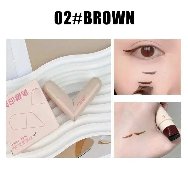 Waterproof Double-Wing Integrated Eyeliner Stamp - Sweat Proof & Long Lasting Easy to Use for Beginners Lazy Makeup Stencil — image 9
